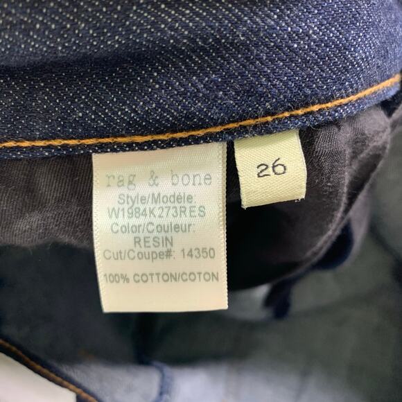 Rag & Bone Shorts Womens 26 Blue Resin Lace Up Denim Dark Wash Casual Comfort - Picture 5 of 11